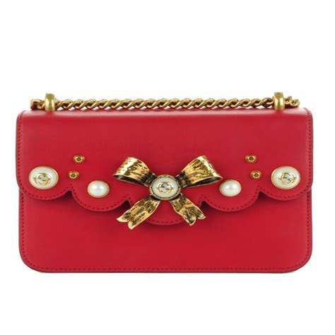 gucci red bow dress|white gucci handbag.